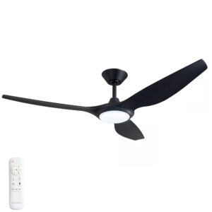 Three Sixty Delta DC Ceiling Fan with Light - 56" (Black)