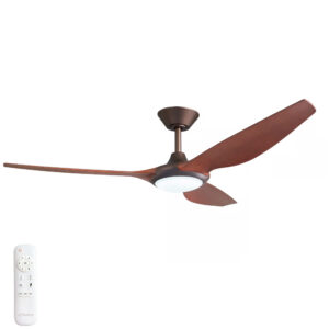 Three Sixty Delta DC Ceiling Fan with Light - 56" (Oil Rubbed Bronze with Koa Blades)