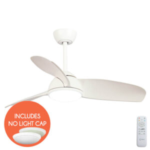Claro Mini DC Ceiling Fan with CCT LED Light - 42" (White)