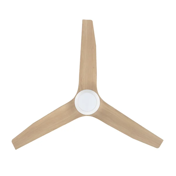 Infinity-iD DC Smart Ceiling Fan 48″ with Remote & CCT LED Light (White with Beechwood) - bottom view