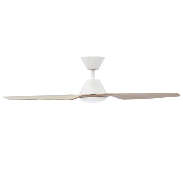 Infinity-iD DC Smart Ceiling Fan 48″ with Remote & CCT LED Light (White with Beechwood) - side view
