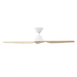 Fanco Infinity-iD DC Smart Ceiling Fan 54″ with Remote (White with Beechwood Timber-style Blades) - side view