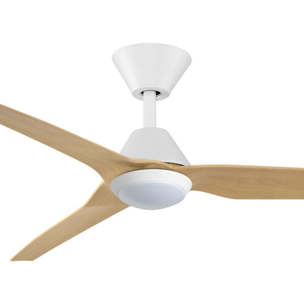 Infinity-iD DC Smart Ceiling Fan 54″ with Remote & CCT LED Light (White with Beechwood) - Image 2