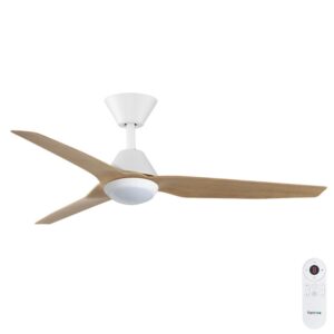 Fanco Infinity-ID ceiling fan with LED - white with beechwood - 48"