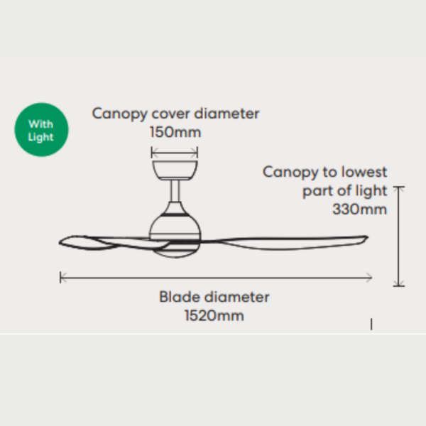 Fanco Eco Style DC Ceiling Fan with LED Light - 60" (Black) - Image 3