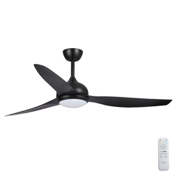 Claro Whisper DC Ceiling Fan with LED Light - 58 (Black) - Image 1