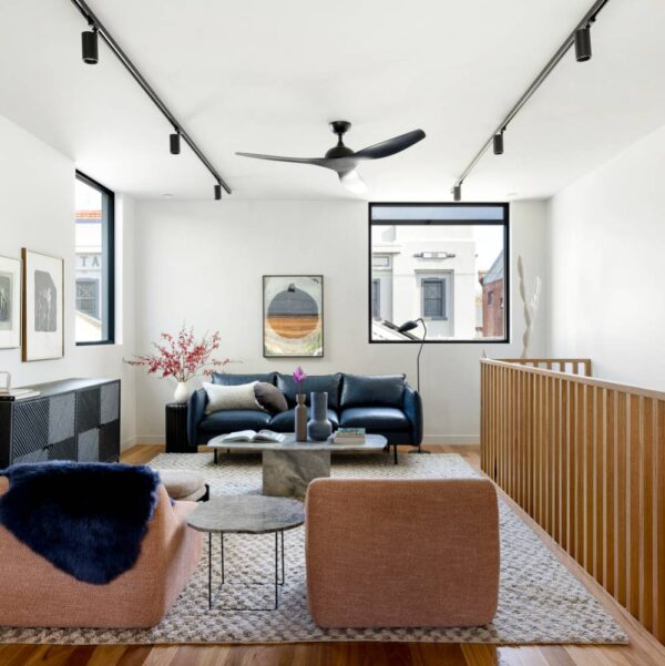 Claro Whisper DC Ceiling Fan - 58" (Black) - living room 4