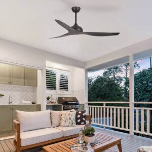 Claro Whisper DC Ceiling Fan - 58" (Black) - living room/outdoor