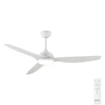 Claro Whisper DC Ceiling Fan with LED Light - 58" (White)