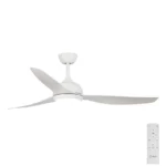 Claro Whisper DC Ceiling Fan with LED Light - 58 (White) - shorter main rod -main