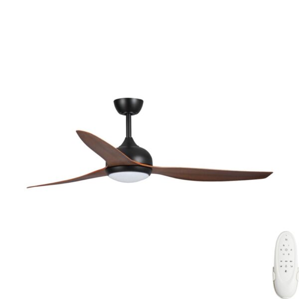 eco style by fanco in black with koa blades 60 inch with light