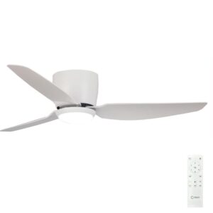 Claro Whisper Low Profile DC Ceiling Fan with LED Light - 44" (White) - new remote
