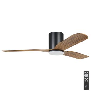 Eglo Iluka DC low profile ceiling fan 52 black timber led and remote
