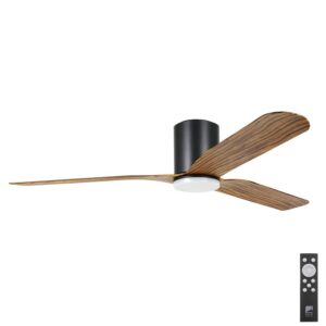eglo iluka low profile with black motor and timber blades with LED and remote control