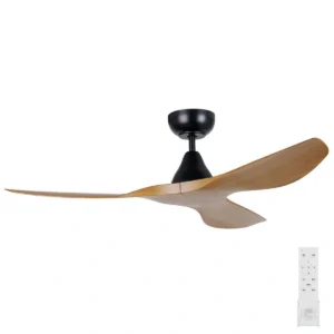 eglo-surf-48-dc-ceiling-fan-black-with-burmese-teak-timber-style-blades-no-light-with-remote-control