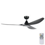 Eglo Surf DC Ceiling Fan with LED Light - 60" (Black)