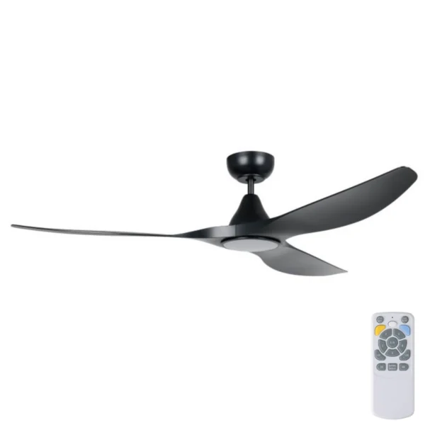 Eglo Surf DC Ceiling Fan with LED Light - 60" (Black) - Image 1