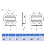 Manrose Round Fixed Louvre Grille 100mm- Black - Image 3