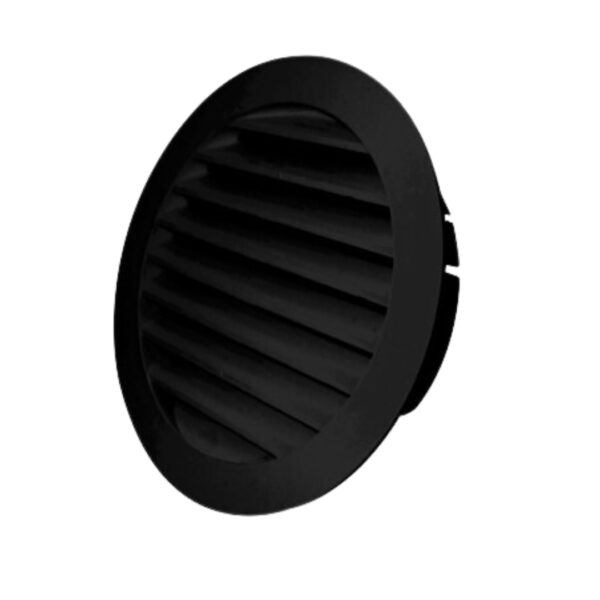 Manrose Round Fixed Louvre Grille Black- 100mm Manrose Round Fixed Louvre Grille 100mm- Black - Image 1