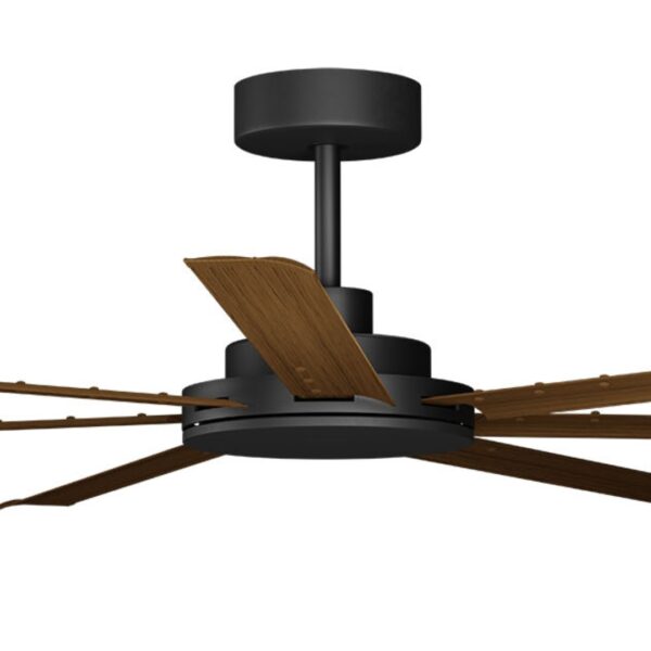 Calibo Alula DC Ceiling Fan with Remote Control Black with Koa Blades 80 inch Motor