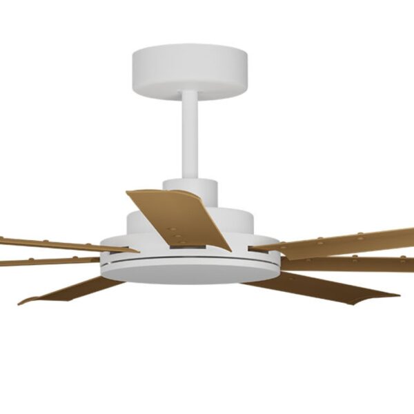 Calibo Alula DC Ceiling Fan with Remote Control White with Teak Blades 60 inch Motor