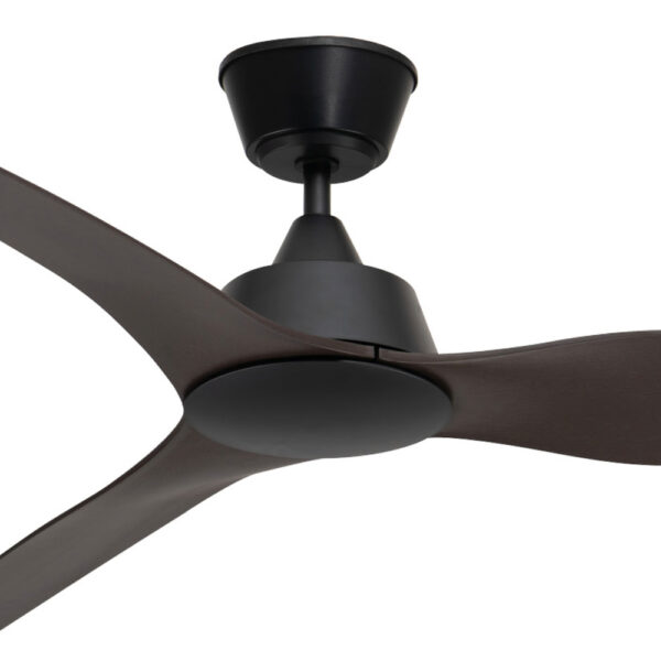 Mercator Guardian IP55 DC Ceiling Fan with Remote - 56″ (Black with Dark Timber-style Blades) - Image 2
