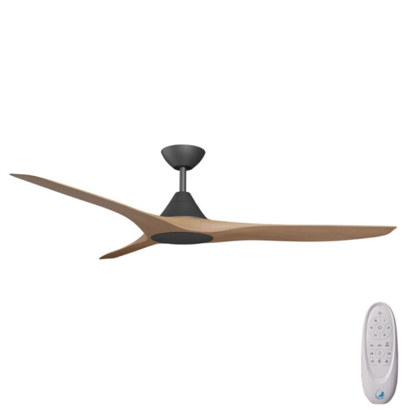 Calibo CloudFan SMART DC Ceiling Fan - 60" (Black with Teak Blades) - Image 1