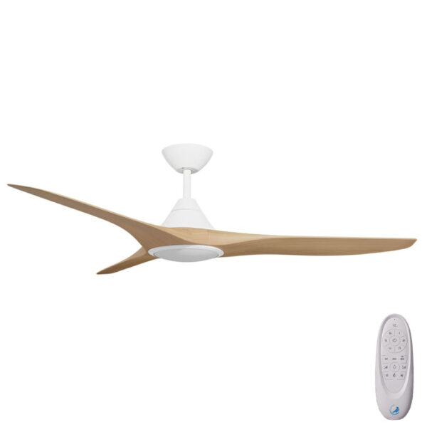 Calibo CloudFan SMART DC Ceiling Fan with LED Light - 60" (White with Bamboo Blades) - Image 1