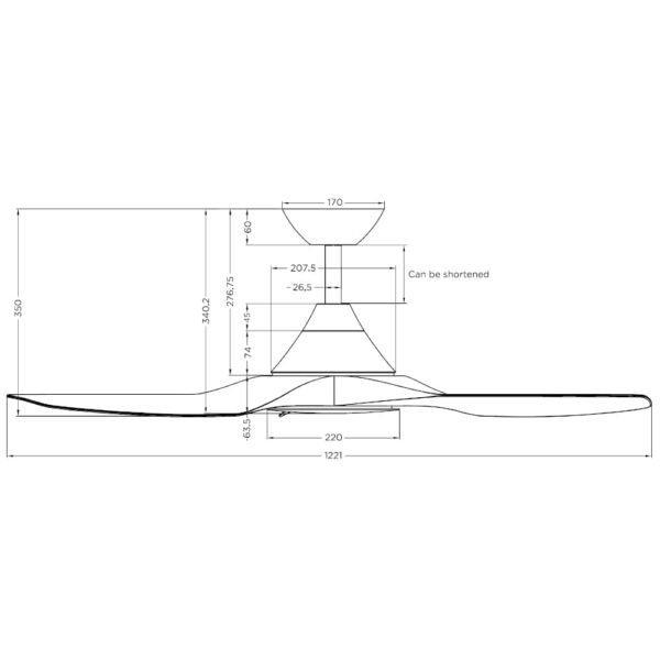 Calibo Cloudfan No Light 48 inch Dimensions