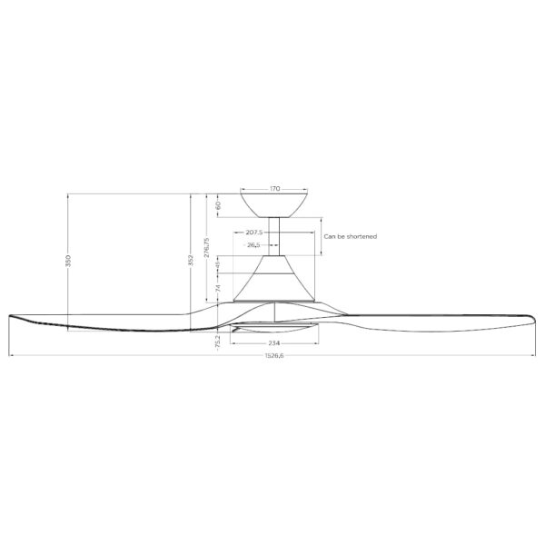 Calibo Cloudfan with Light 60 inch Dimensions