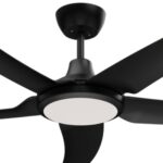 Domus Hover DC Ceiling Fan with LED Light Black 56" Motor