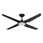Domus Motion DC Ceiling Fan with LED Light Black 52"