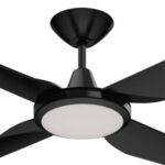 Domus Motion DC Ceiling Fan with LED Light Black 52" Motor