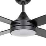 Eglo Stradbroke DC Ceiling Fan Motor LED Light 48" Black