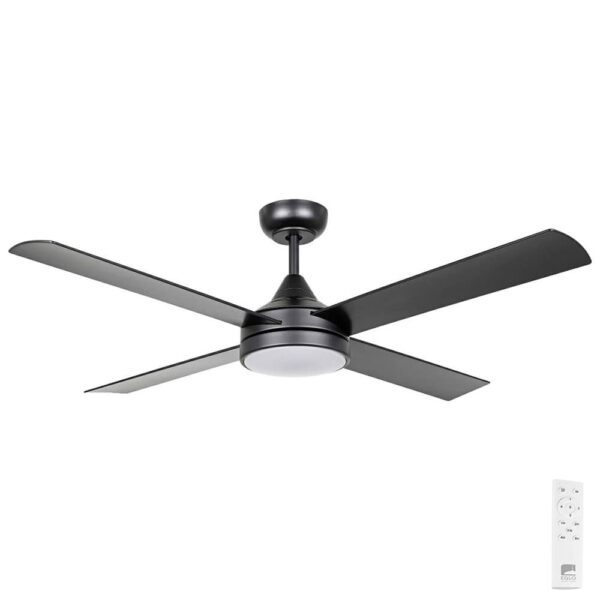 Eglo Stradbroke DC Ceiling Fan with Remote LED Light 48" Black
