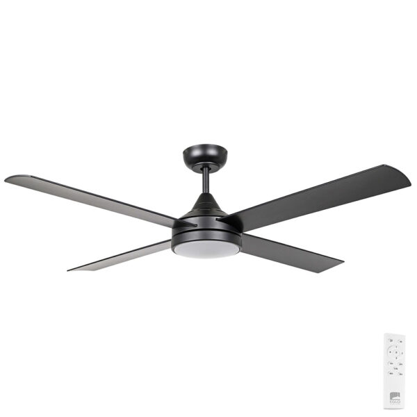Eglo Stradbroke DC Ceiling Fan with-Remote LED Light 52" Black