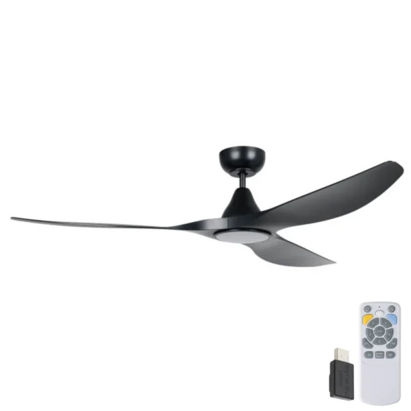 Eglo Surf SMART DC Ceiling Fan with LED Light - 60" (Black) - Image 1