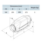 SS Silent Mixflow Inline Fan 150mm with Lead & Plug and 3 Speed Switch - Image 2