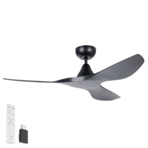 Surf SMART DC Ceiling Fan by Eglo Black 48"