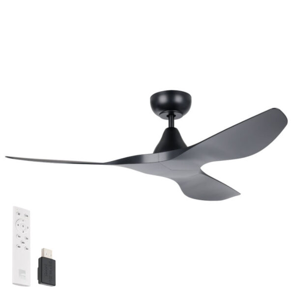 Surf SMART DC Ceiling Fan by Eglo Black 48"