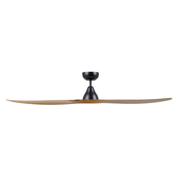 Surf SMART DC Ceiling Fan by Eglo Black and Teak 60" Side View