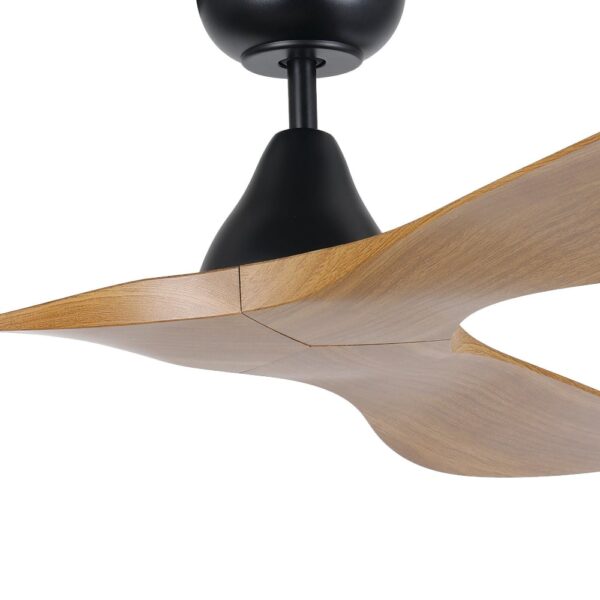 Surf SMART DC Ceiling Fan by Eglo Black with Teak 52" Motor