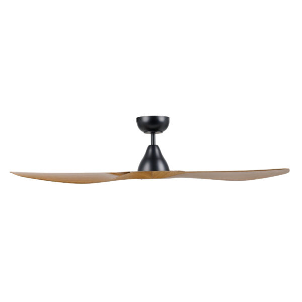 Surf SMART DC Ceiling Fan by Eglo Black with Teak 52" Side View