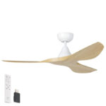 Surf SMART DC Ceiling Fan by Eglo White and Oak 48"