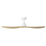 Surf SMART DC Ceiling Fan by Eglo White and Oak 48" Side View