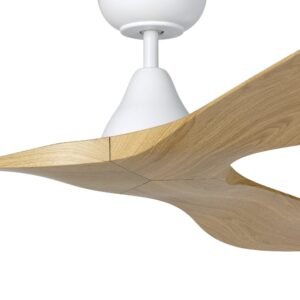 Surf SMART DC Ceiling Fan by Eglo White with Oak 52" Motor