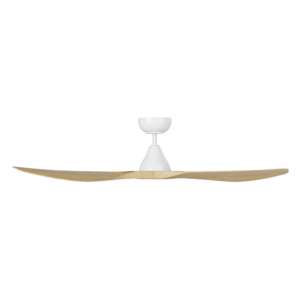Surf SMART DC Ceiling Fan by Eglo White with Oak 52" Side View