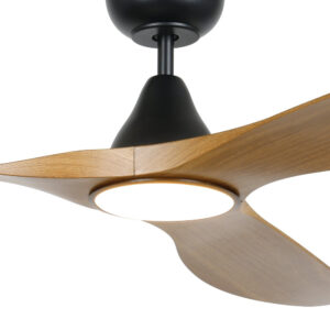 Surf SMART DC Ceiling Fan by Eglo with LED Light Black and Teak 60" Motor