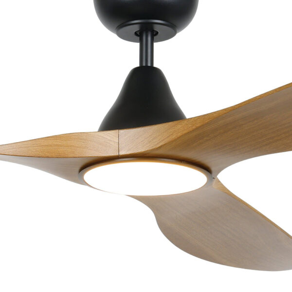 Surf SMART DC Ceiling Fan by Eglo with LED Light Black and Teak 60" Motor