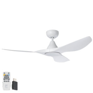 Surf SMART DC Ceiling Fan by Eglo with LED Light White 48"